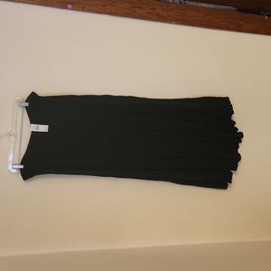 Womens long black hi-lo skirt